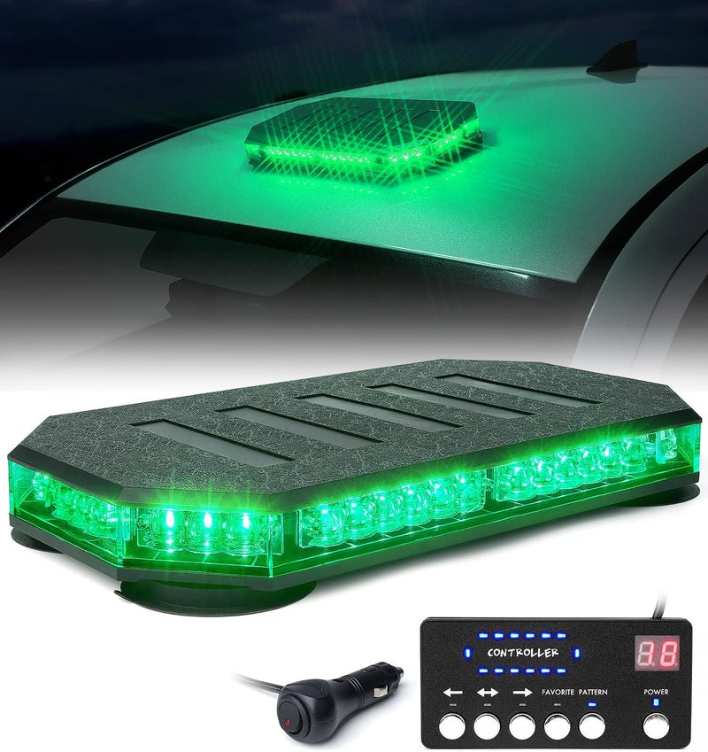 LUMENIX 42 ضوء بار إشارة سطوع LED على السطح مع تحكم للسيارات القانونية والشاحنات وجرارات الثلوج والسيارات البريدية باللون الأخضر (تصميم براءة اختراع) - Image 1
